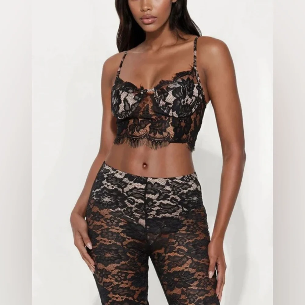 Black Lace Corset Top and Pants Set NEW 🏷️